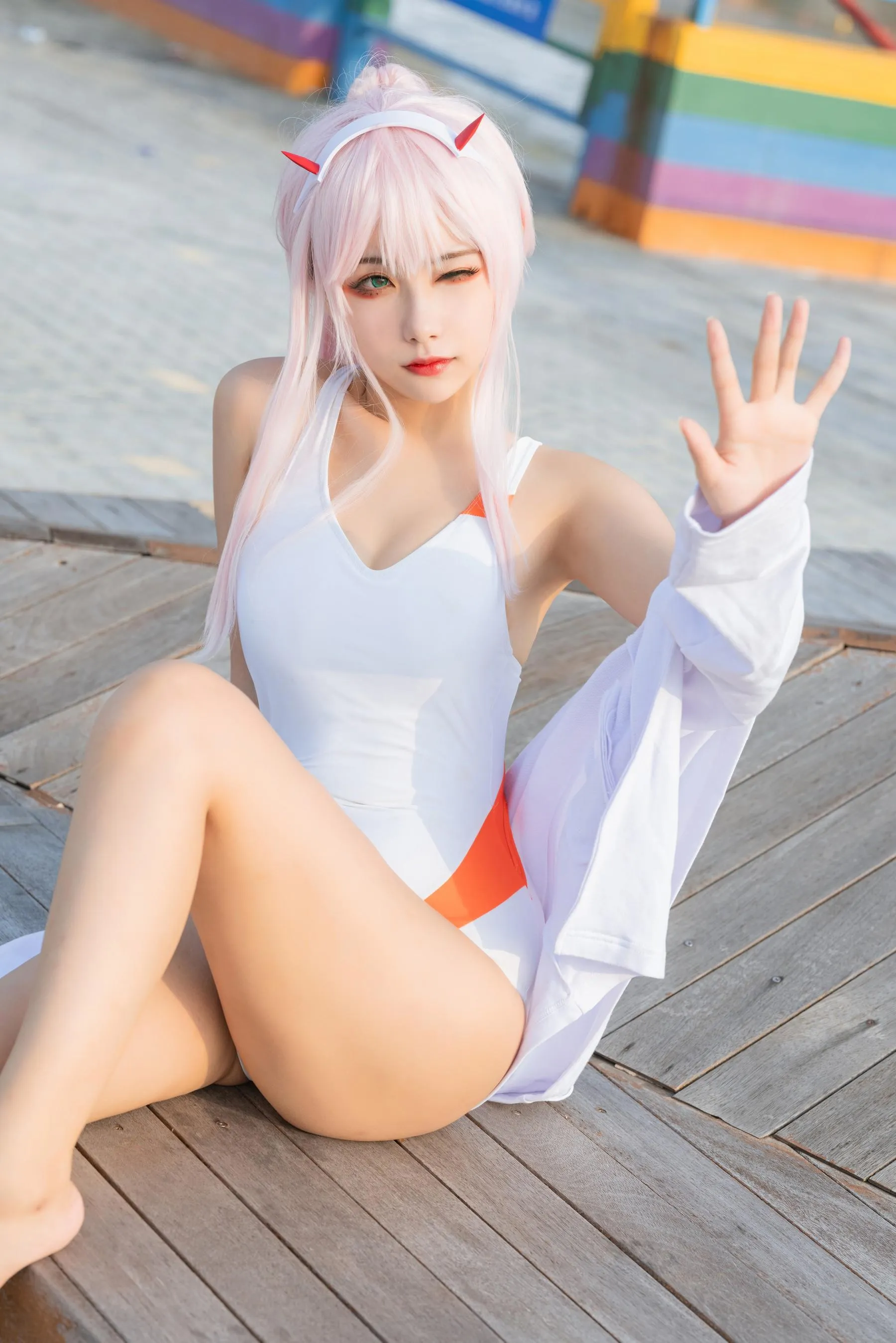 Momoko葵葵 – NO.36 DARLING in the FRANXX 02 泳装 兔女郎花嫁 [61P]插图3